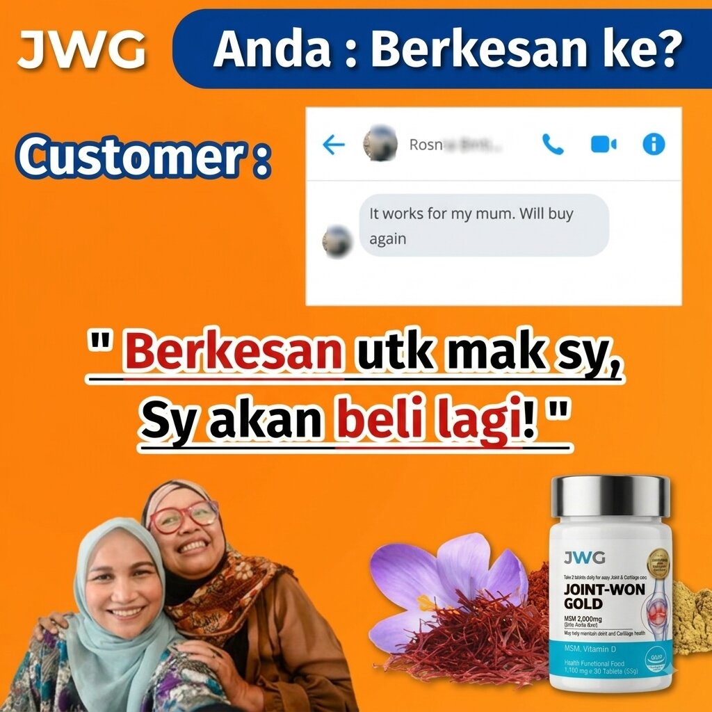 Testimoni WhatsApp pelanggan untuk emak